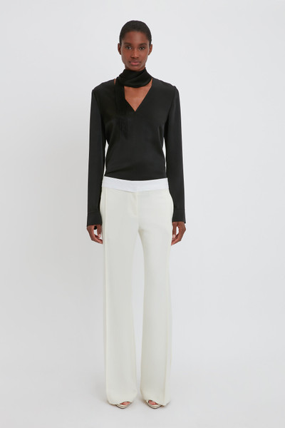 Victoria Beckham Side Panel Trouser In Off White outlook