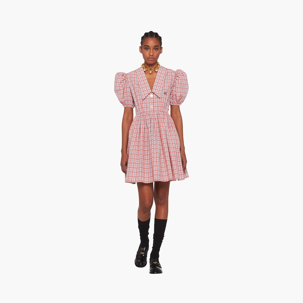 Checked poplin mini-dress - 2