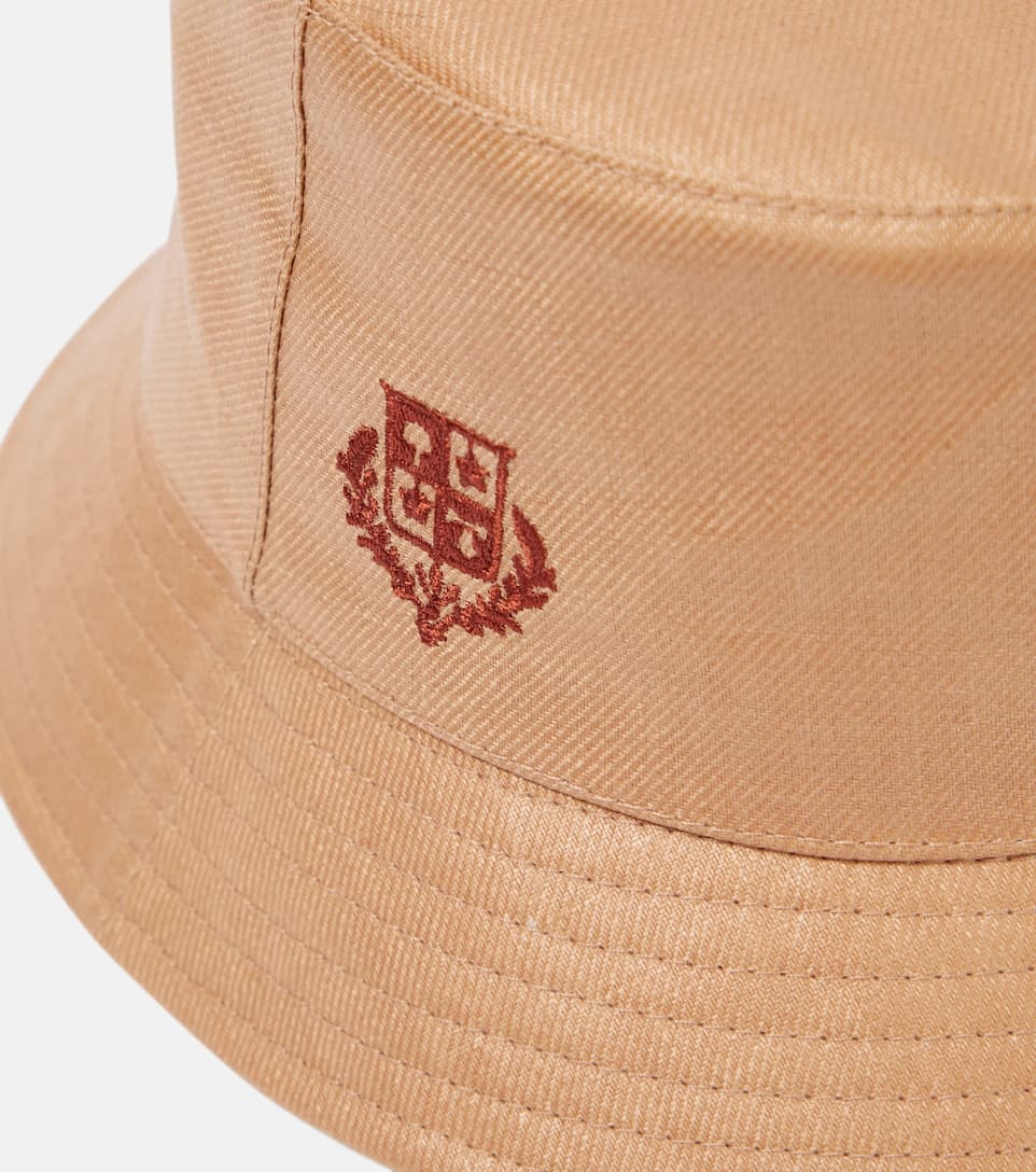Logo linen bucket hat - 3