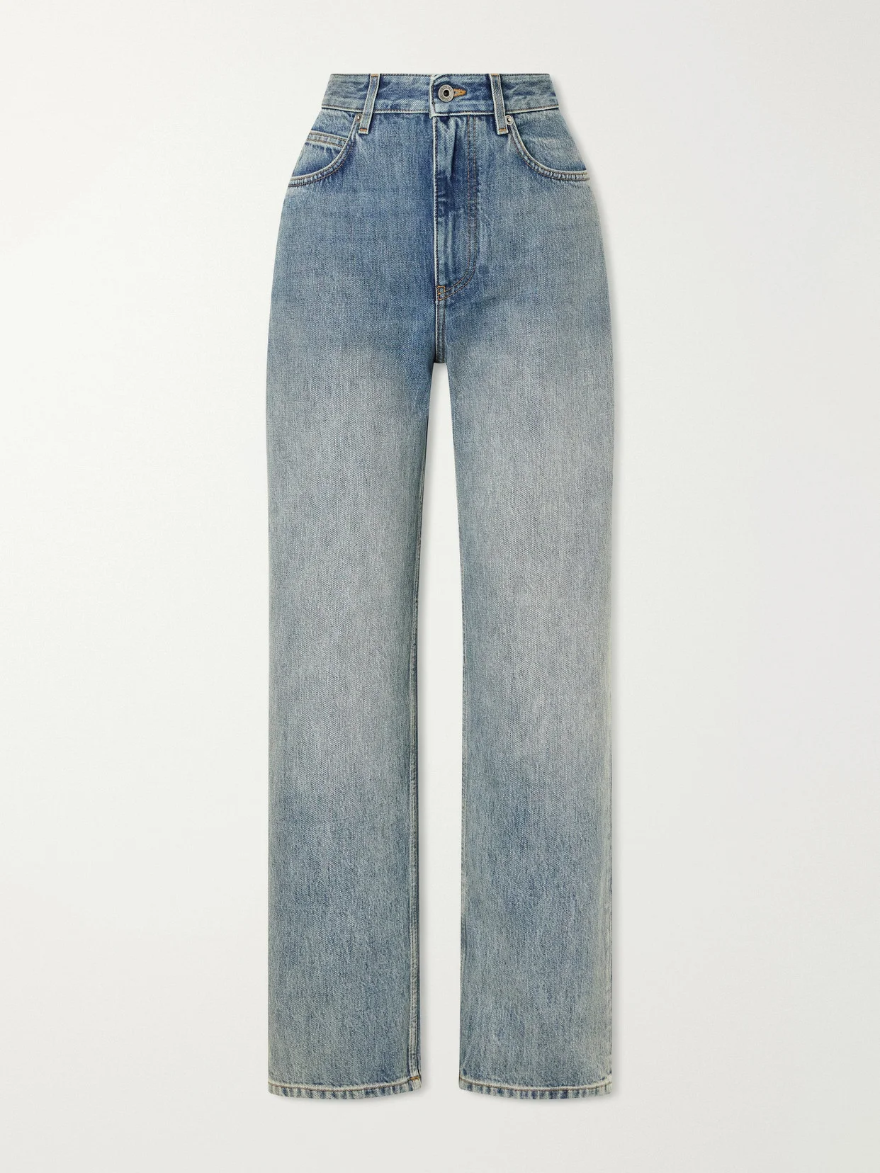 Anagram-embroidered Mid-rise Wide-leg Jeans - 1