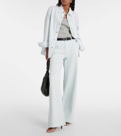 Vince High-rise cotton twill wide-leg pants outlook