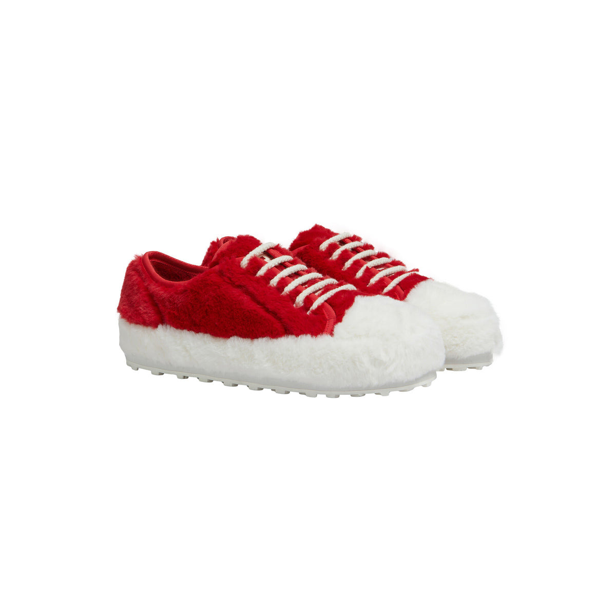 WOMEN'S FLUFFY SNEAKERS (RED/WHITE) - 3