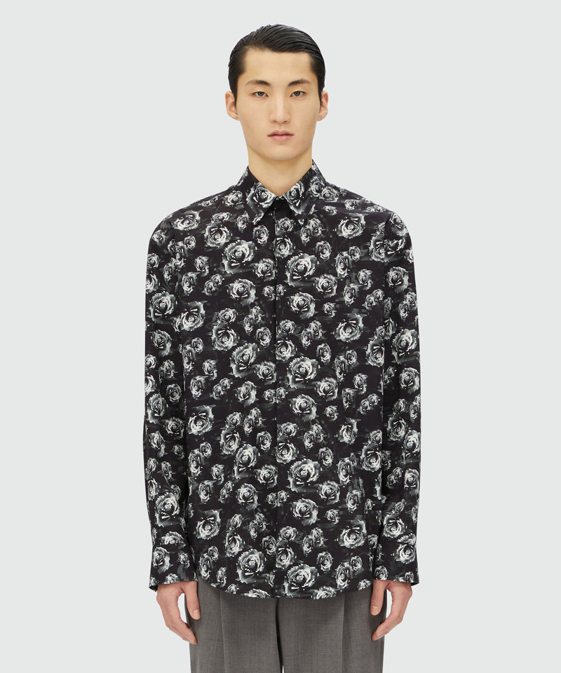 MSGM Poplin shirt with "Underground pixelled roses" pattern outlook