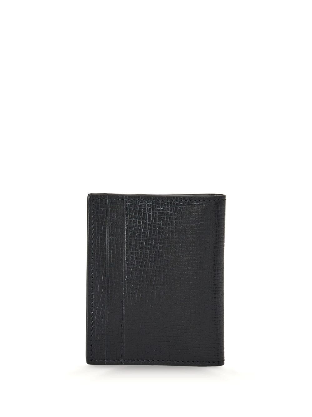 logo-plaque textured leather wallet - 2