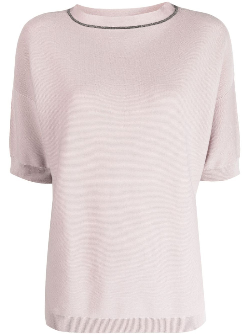 ball-chain detail fine-knit top 1