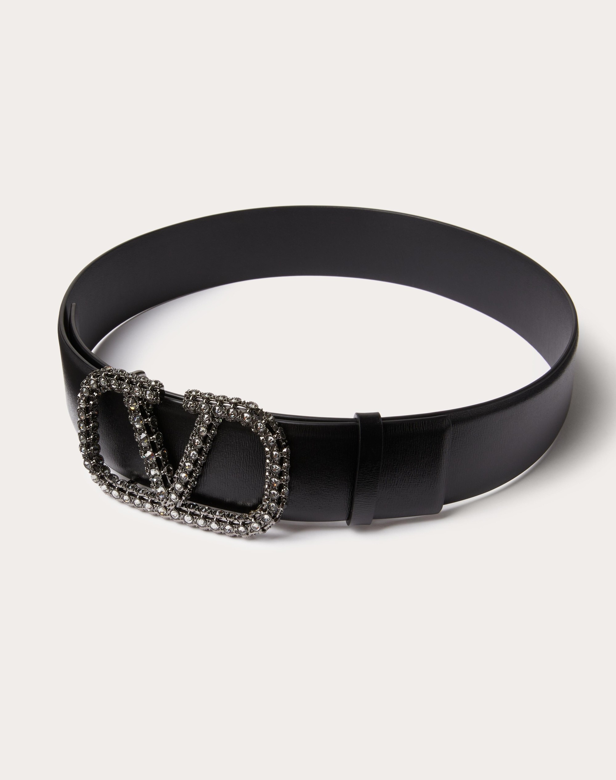 Valentino VLOGO SIGNATURE BELT IN SHINY CALFSKIN 40MM