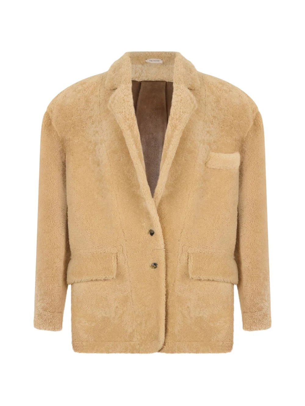 rear-slit shearling jacket - 1