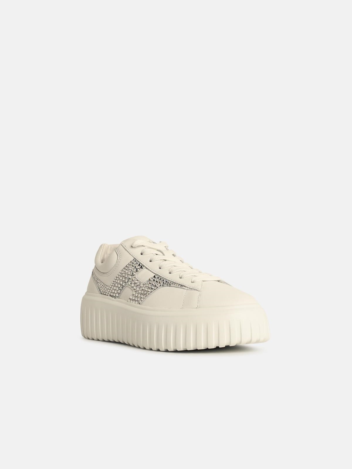 'H-STRIPES' WHITE LEATHER SNEAKERS - 2