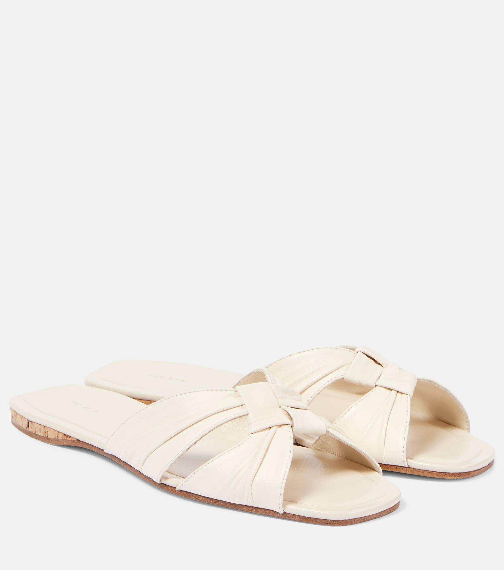 Soft Knot leather slides - 1