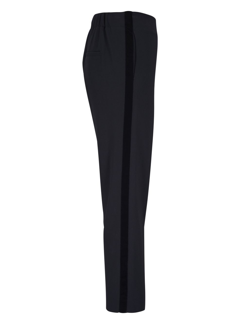 velvet-trim cropped trousers - 3