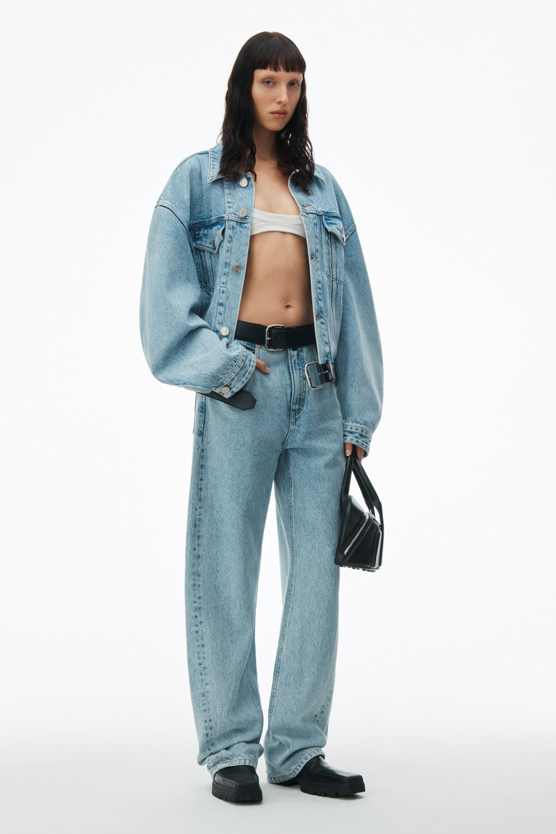 Alexander Wang leather belted balloon jeans outlook