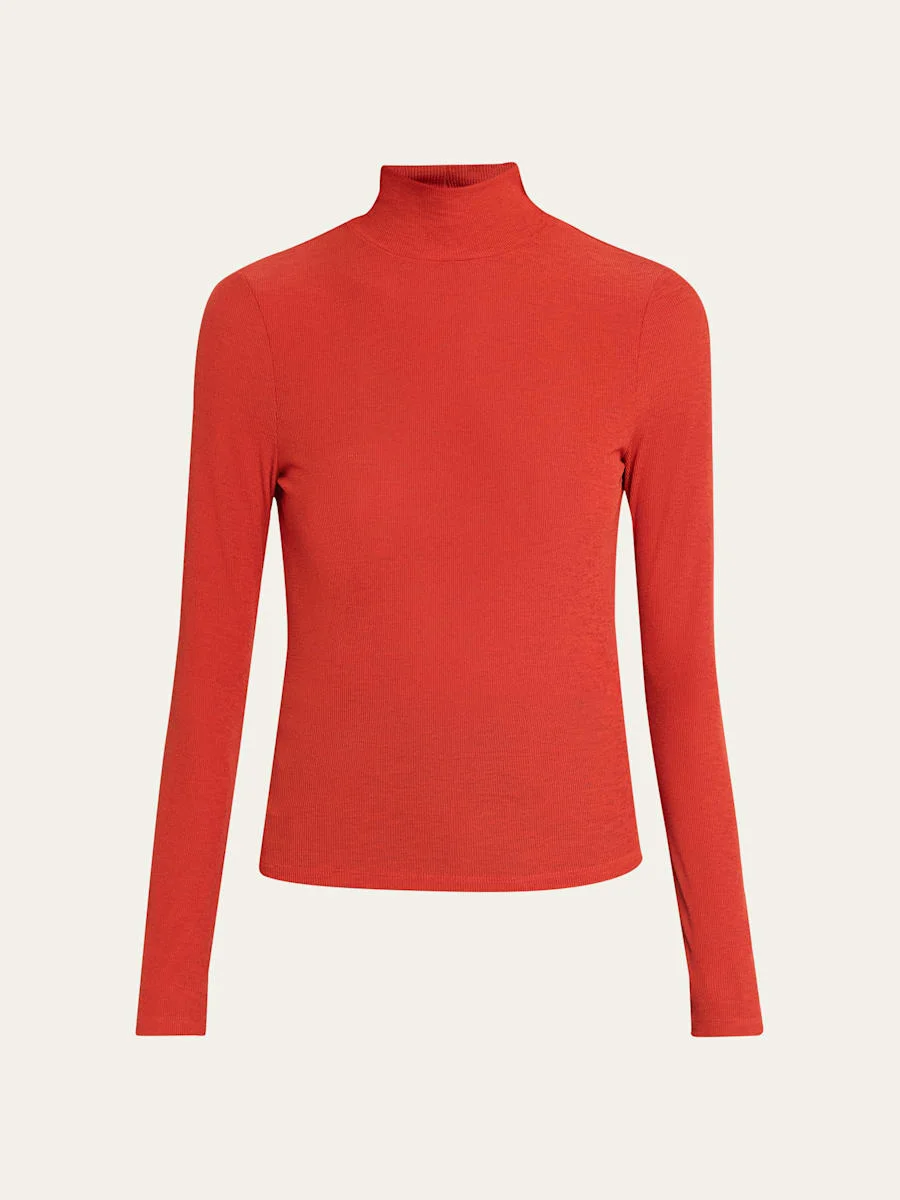 Wyeth Ribbed Turtleneck Top - 1