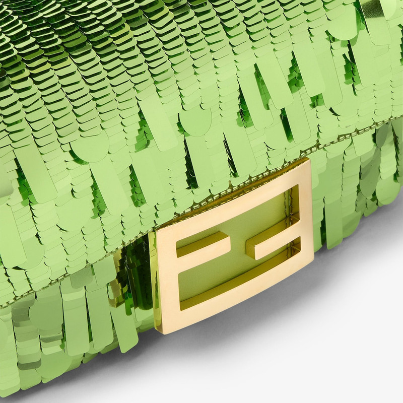 Baguette® Mini Bag embroidered with lime green sequins 5