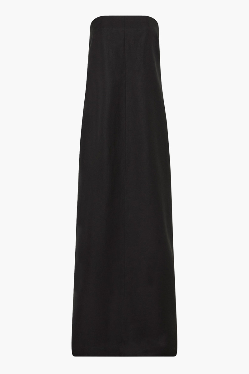 BORMIO LINEN BLEND STRAPLESS MAXI DRESS 1