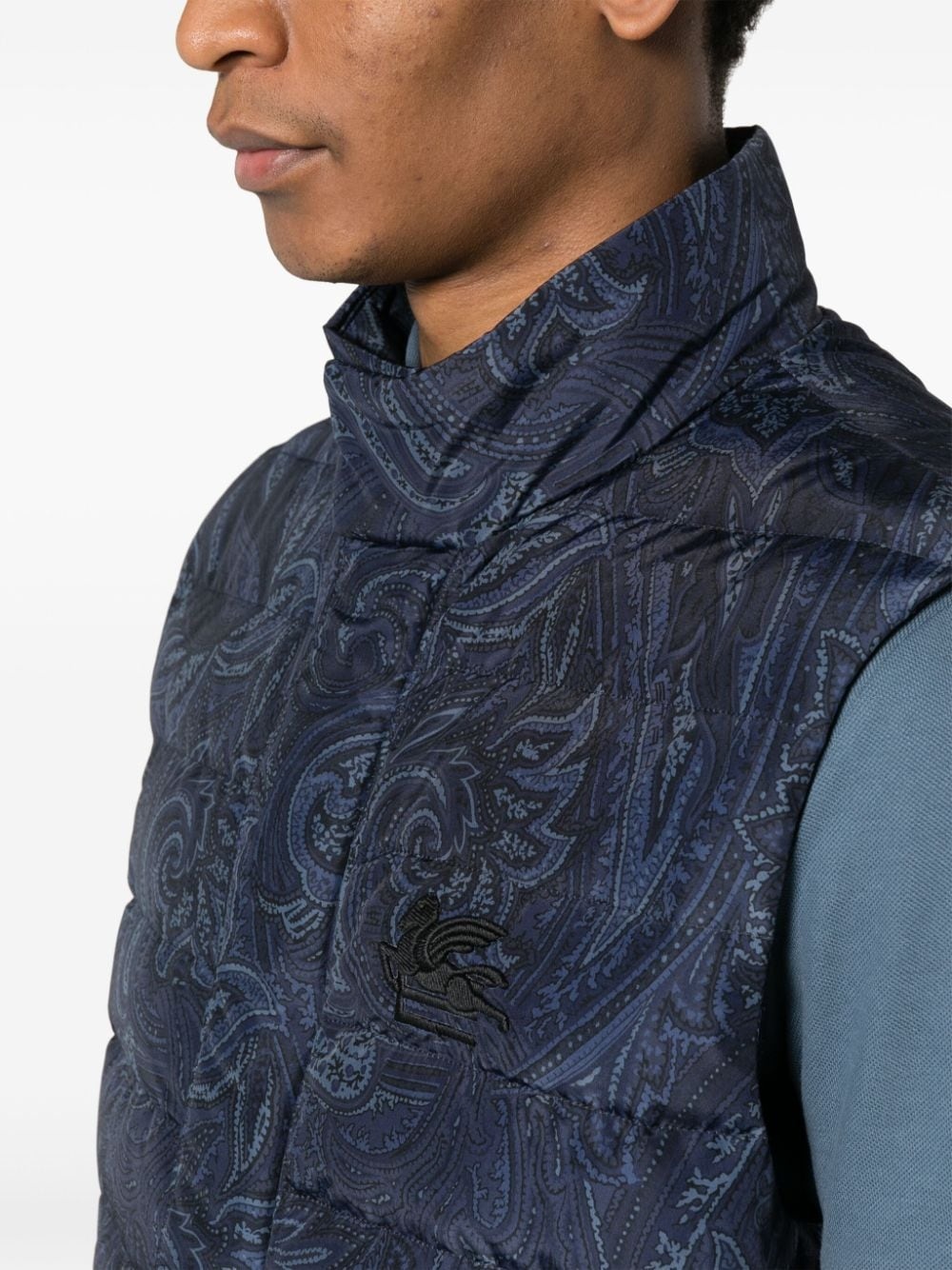 paisley-print quilted gilet - 5