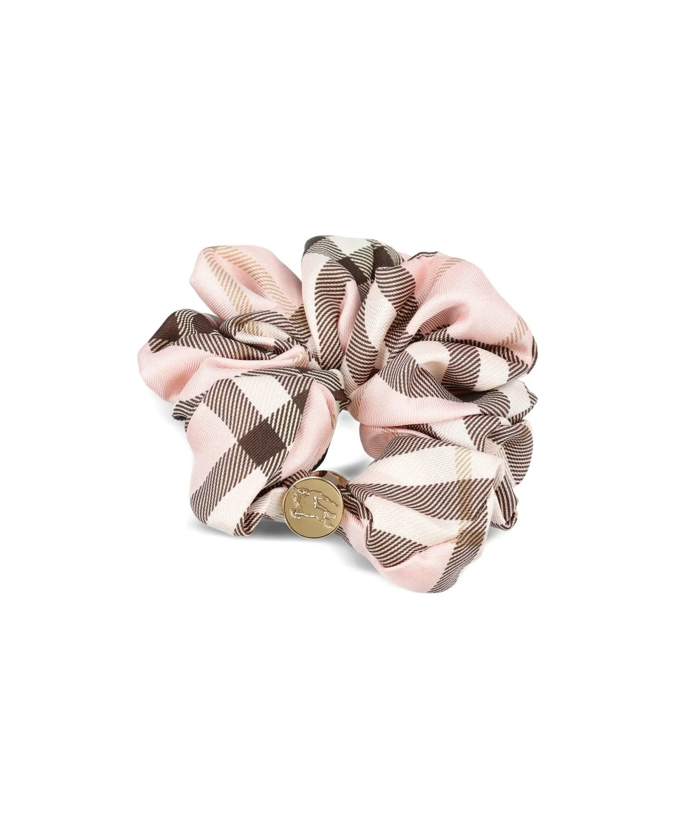 Check Silk Scrunchie - 1