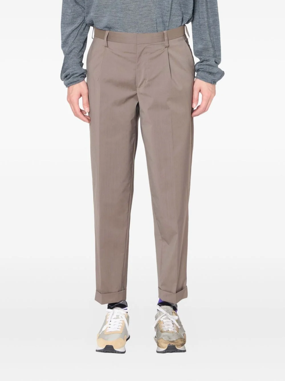 pleated-cuffed trousers - 1