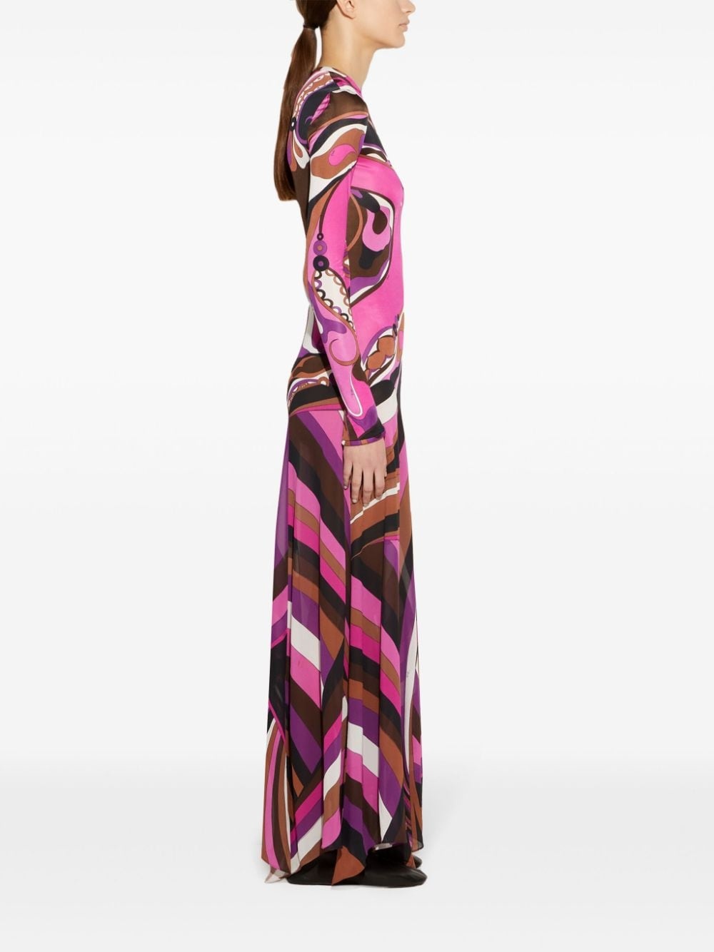 Orchidee and Iride-print maxi dress - 3