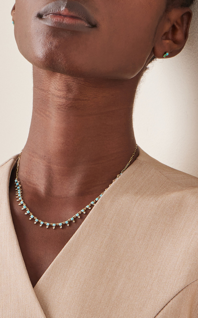 ILA Deja 14K Yellow Gold Turquoise Necklace blue outlook