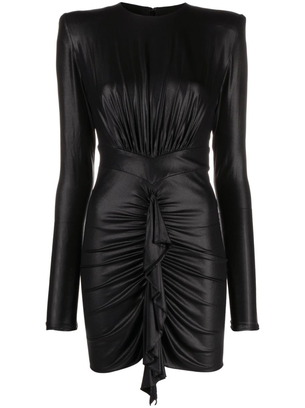 Black Asymmetric-hem ruched mini dress, Alexandre Vauthier