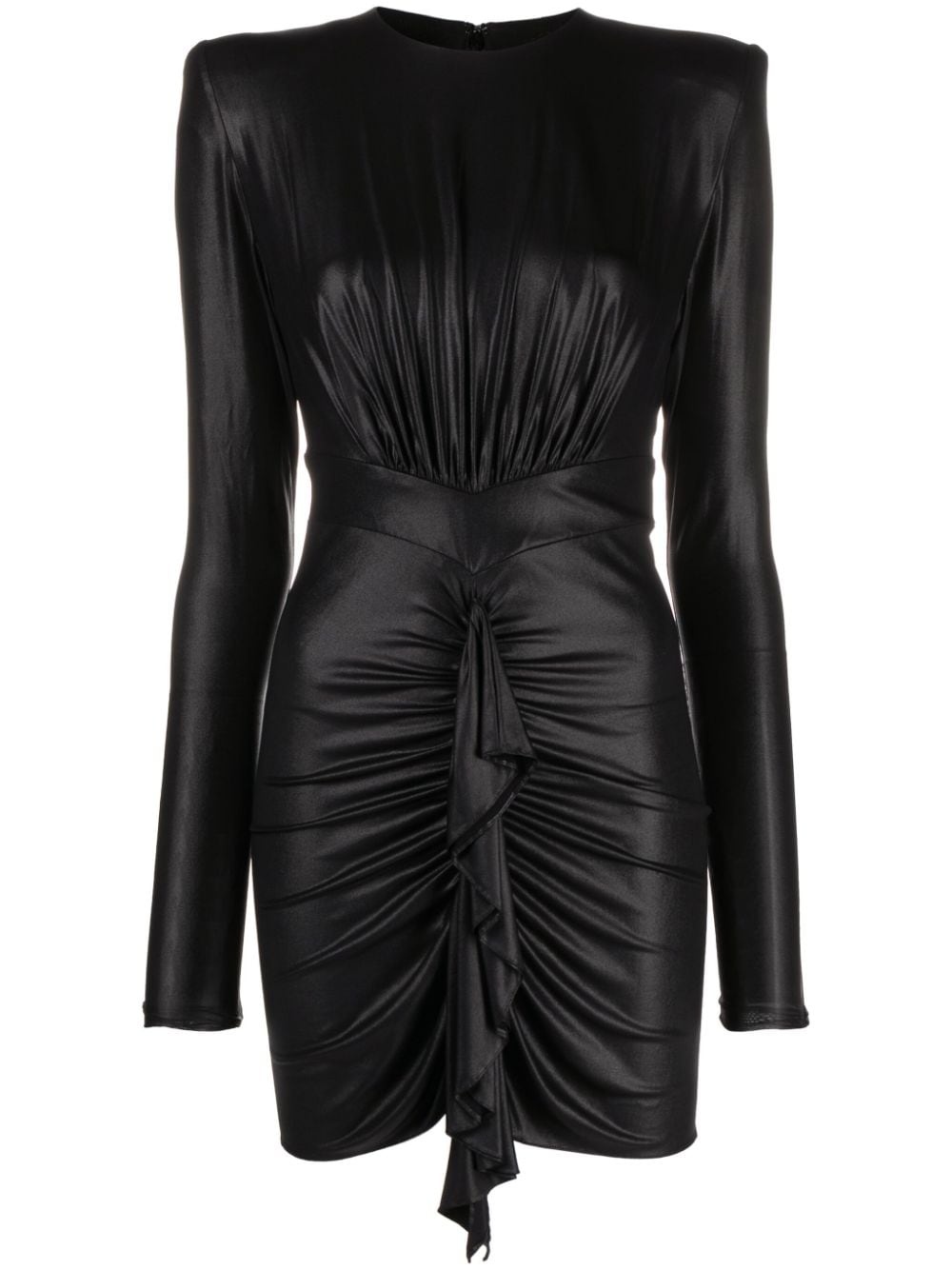 ALEXANDRE VAUTHIER gathered ruffled satin-jersey minidress