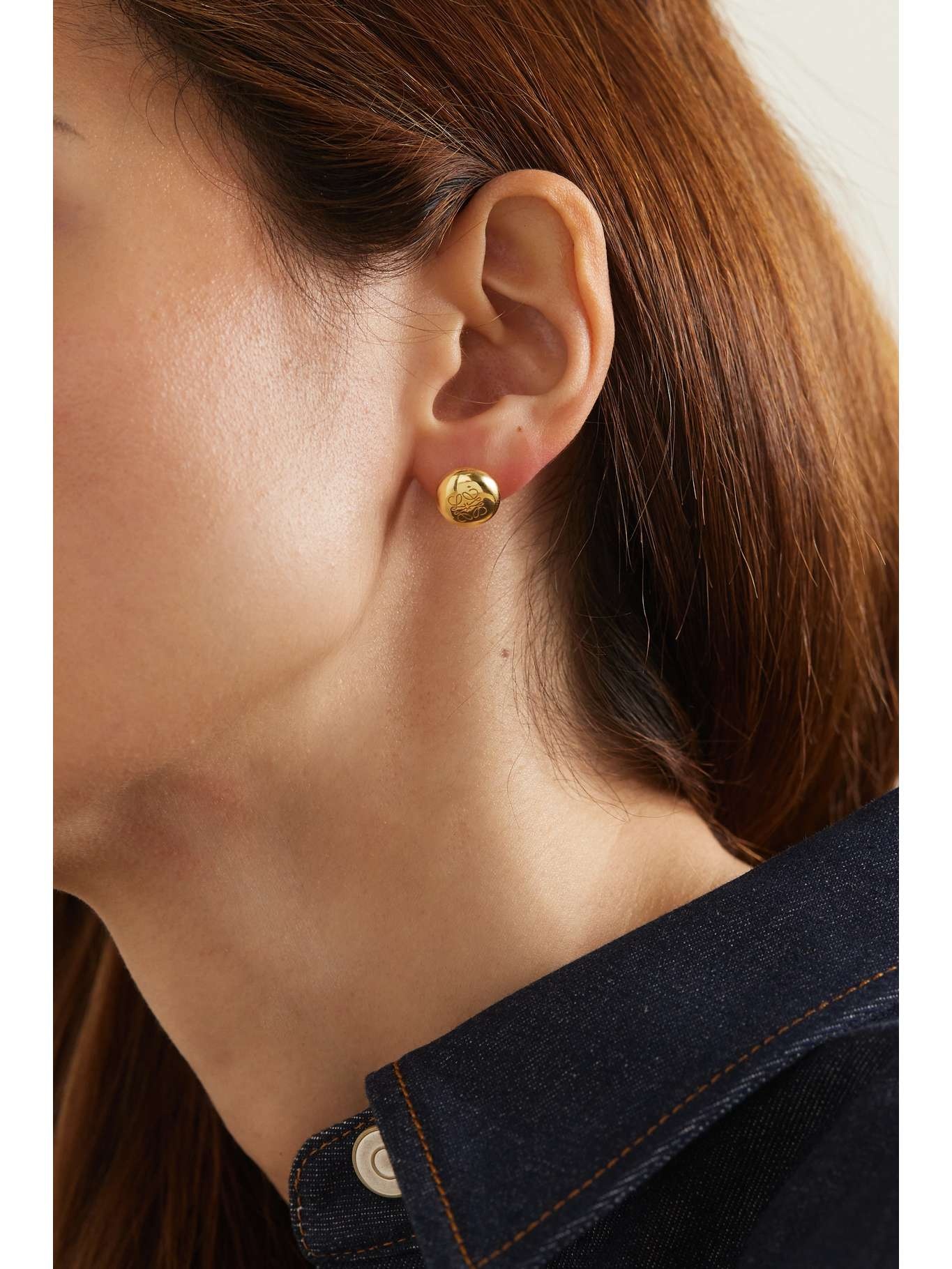 Anagram Pebble gold-plated earrings - 2