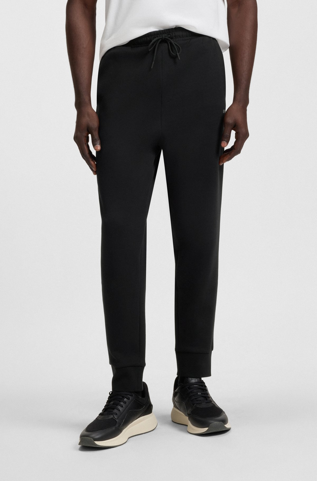 STRETCH-COTTON TRACKSUIT BOTTOMS WITH LOGO PRINT - 2