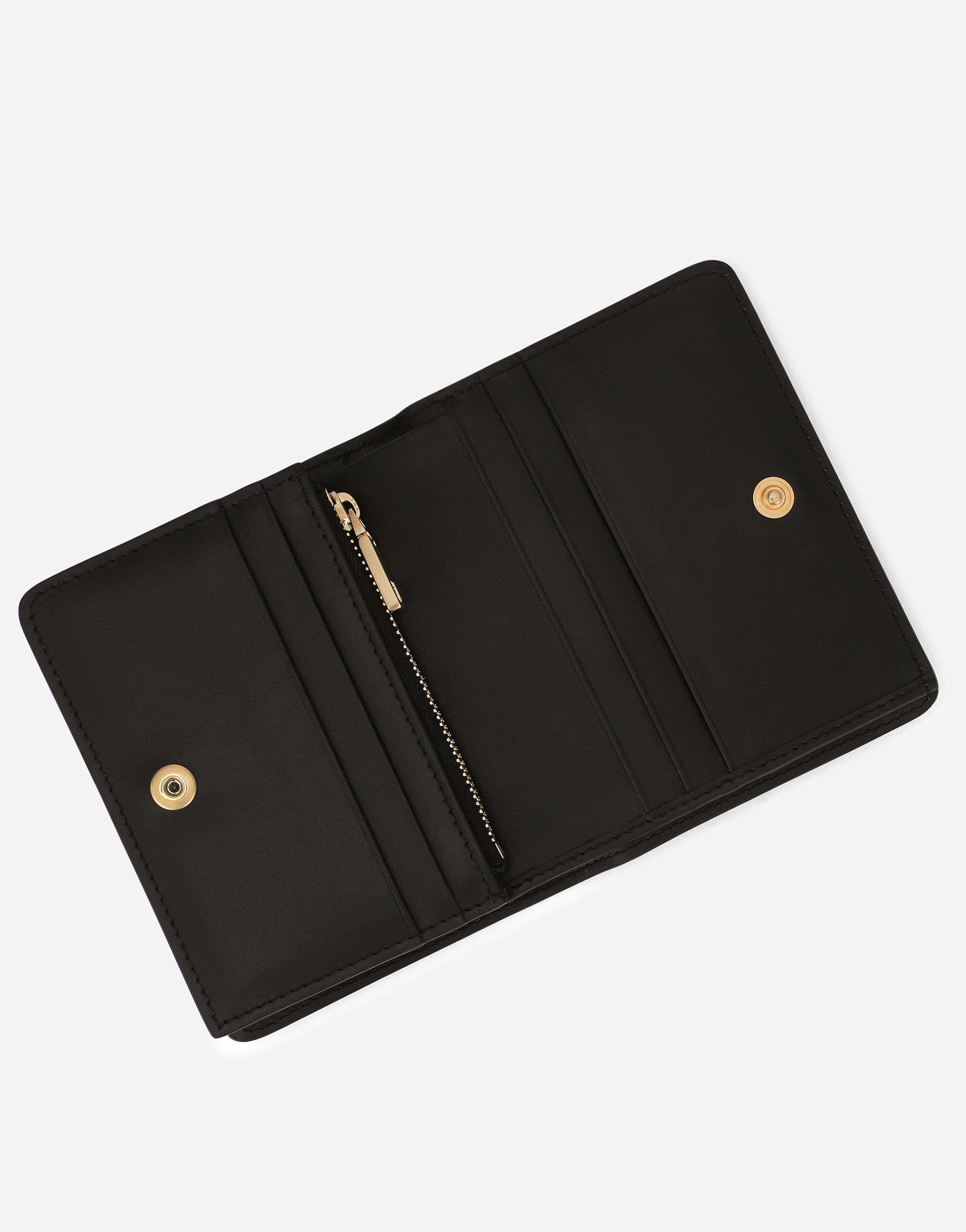 Polished calfskin wallet with leopard print - 5