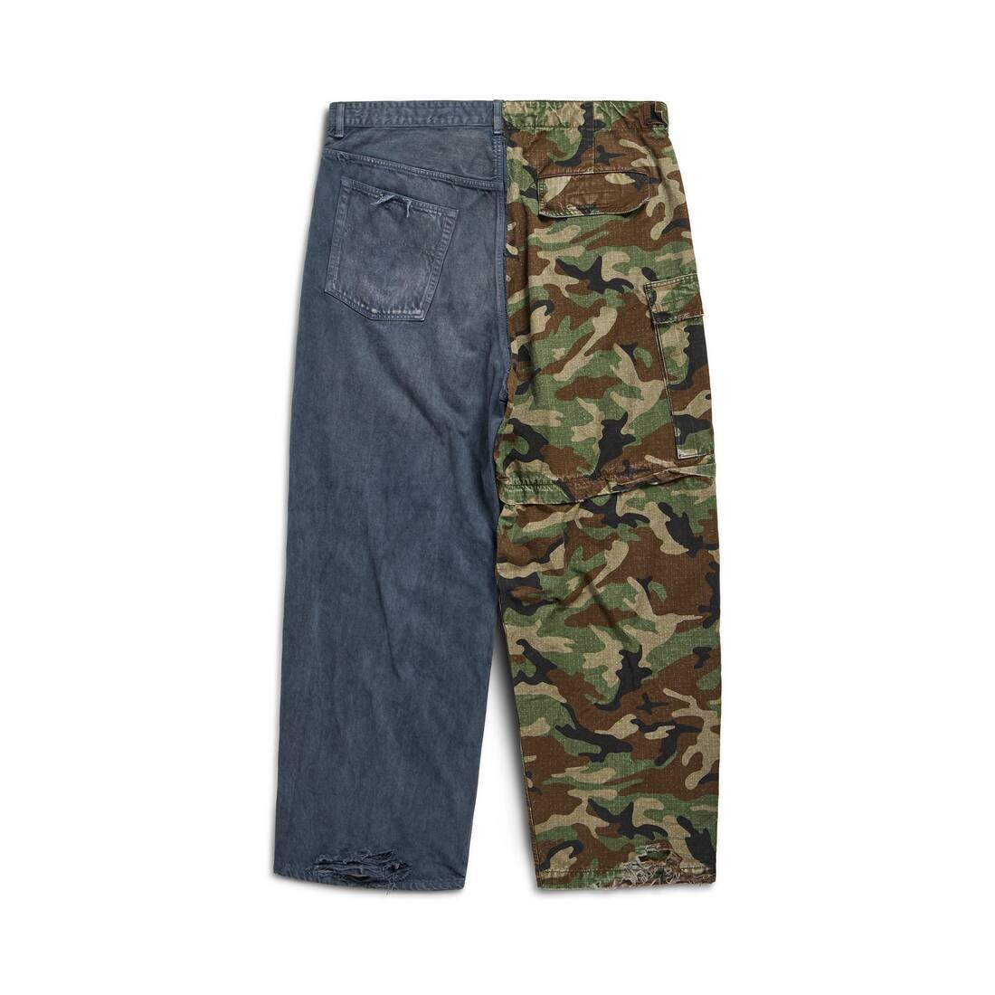 BALENCIAGA Dark Camo Hybrid Baggy Pants in Dark Blue