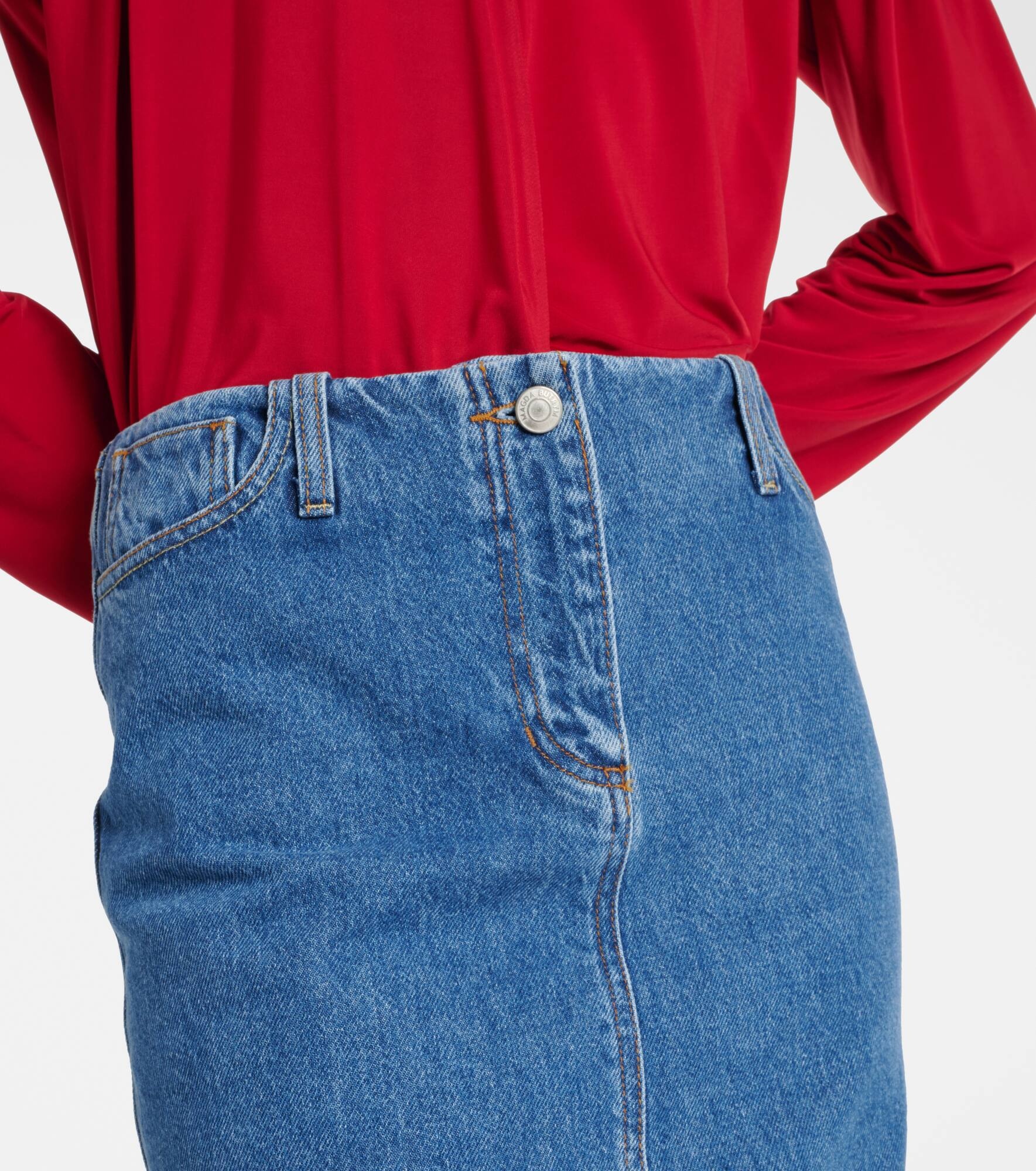 Denim midi skirt - 4