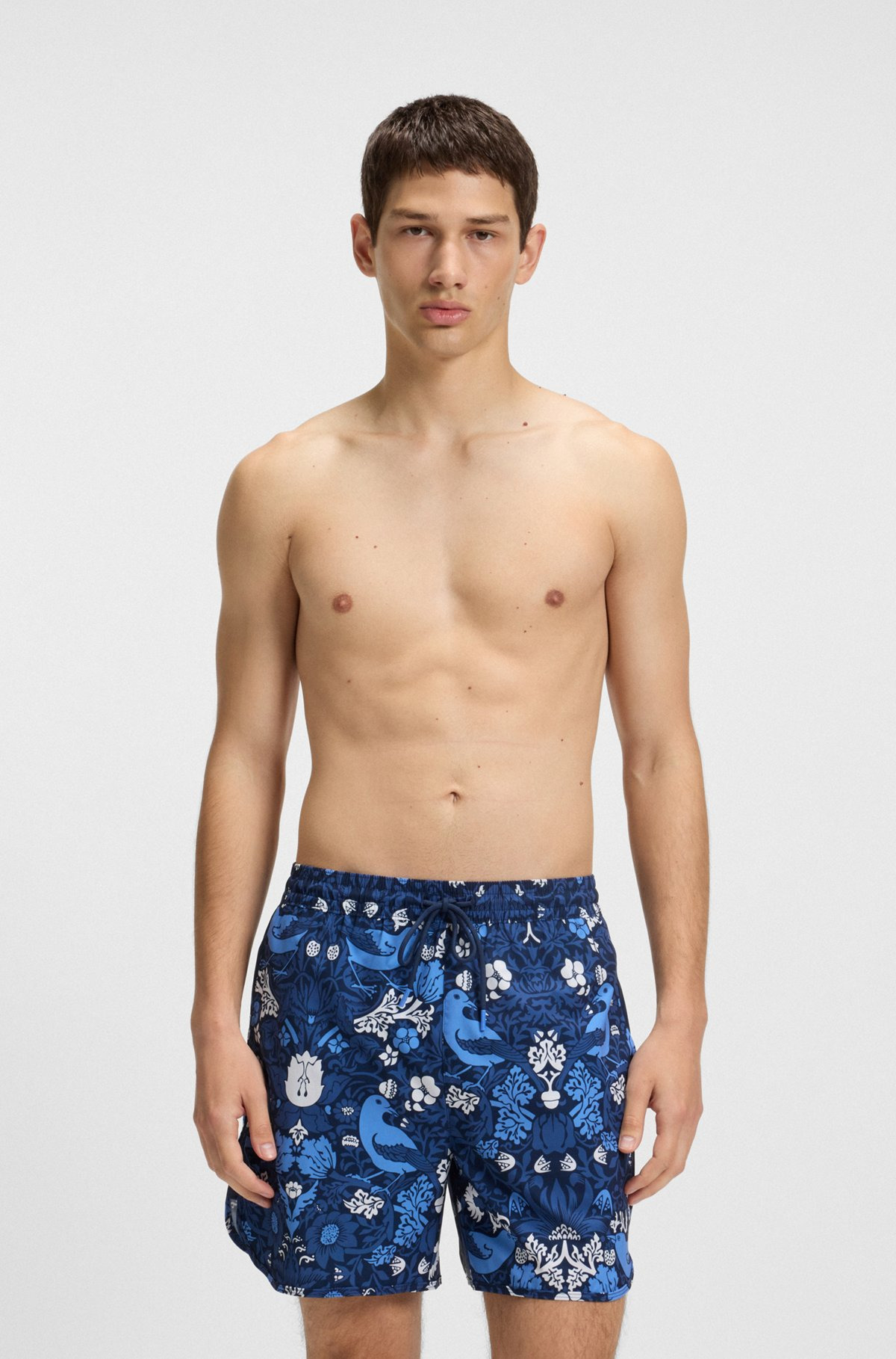 PRINTED SWIM SHORTS WITH EMBROIDERED LOGO - 2