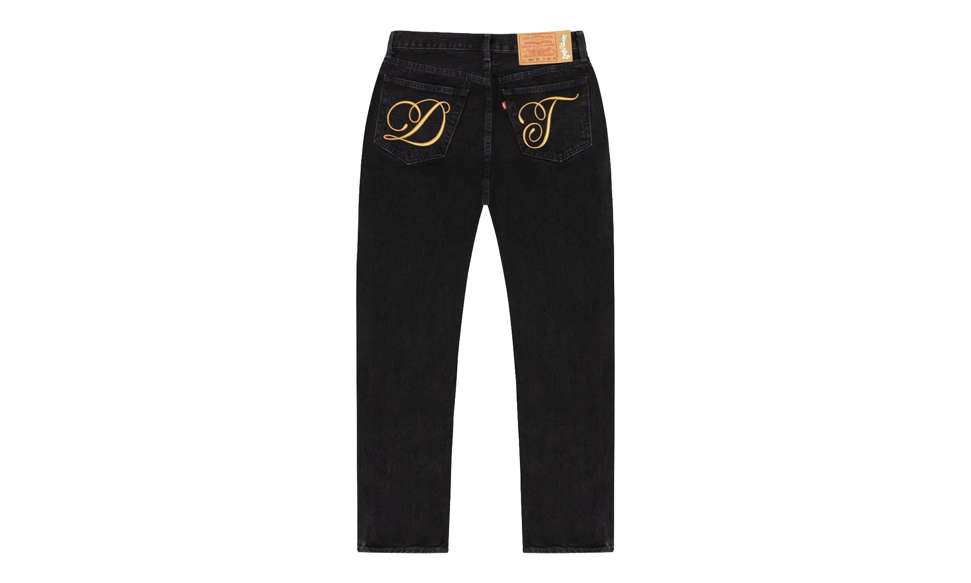 DT Metallic Gold Script 501 Jeans "Black" DT391 - 1