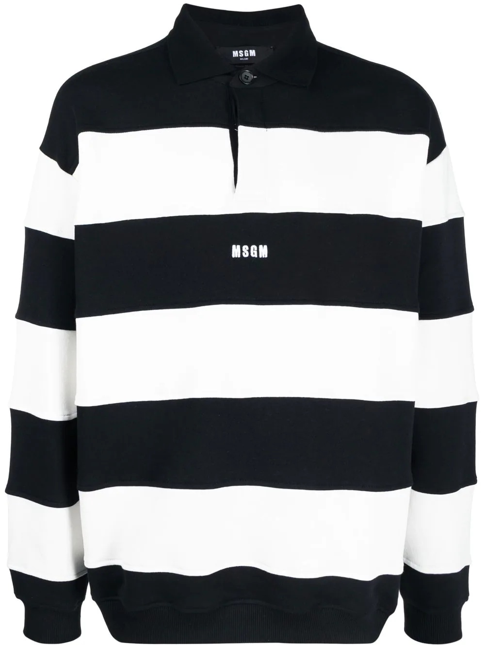 striped long-sleeve polo shirt - 1