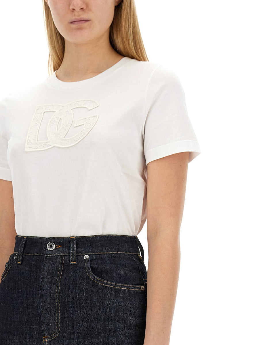 Dolce & Gabbana Women T-Shirt With Logo Patch - 4