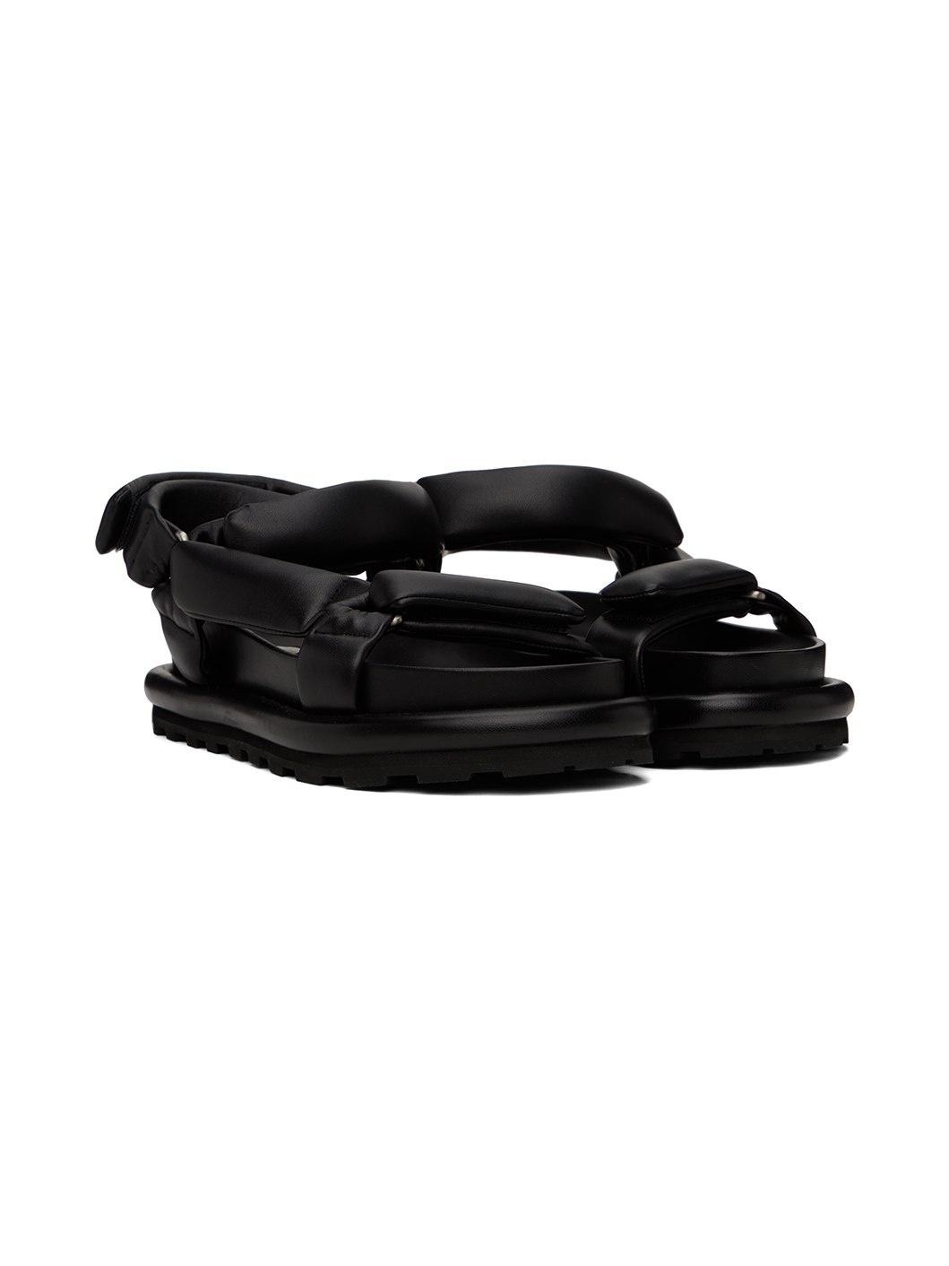 Black Padded Sandals - 4