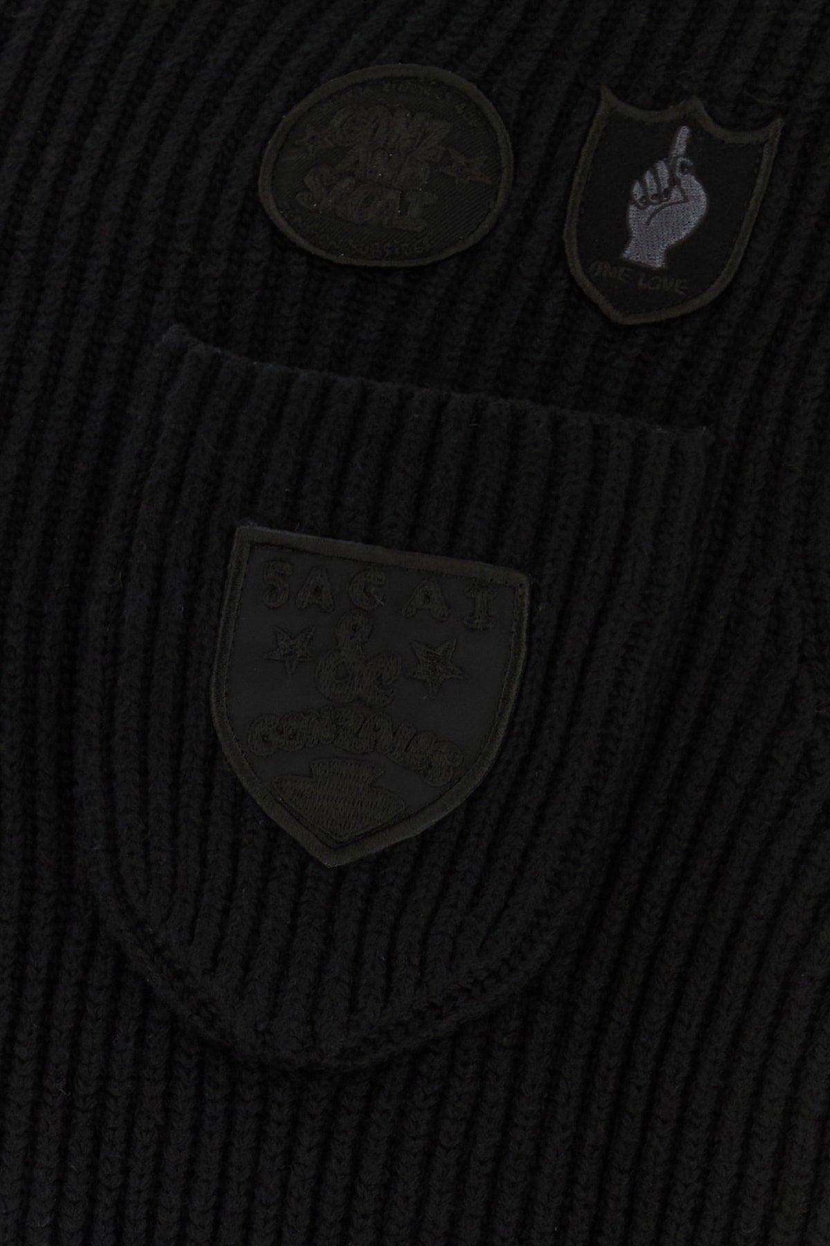 Sacai Men Sacai Gonz Multi Patch Nylon Twill X Knit Sweater - 3