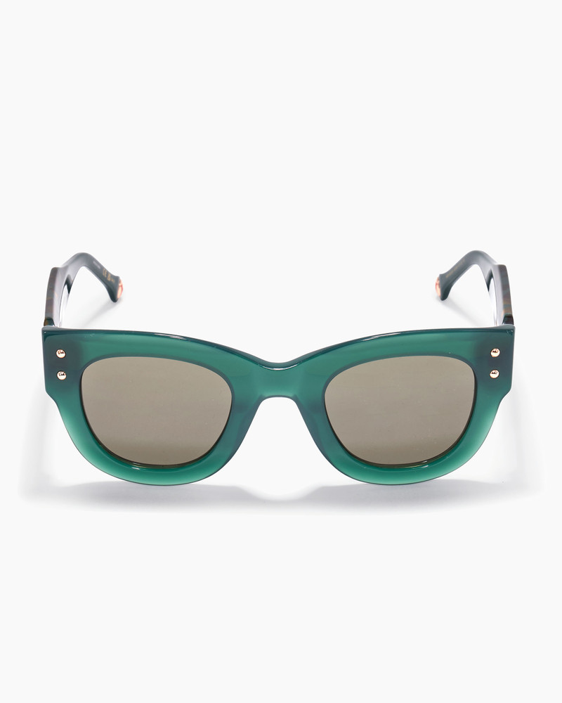 Round Frame Sunglasses With Contrast Temples 1