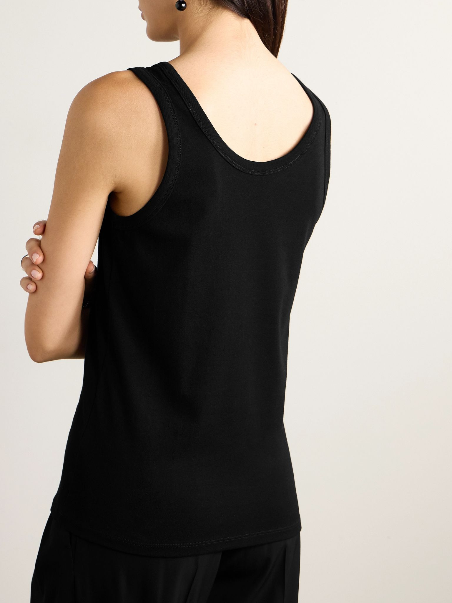 Essentials Frankie organic cotton-jersey tank Black - 4