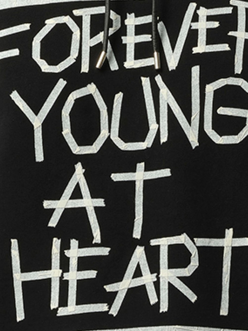 slogan-print drawstring hoodie 6