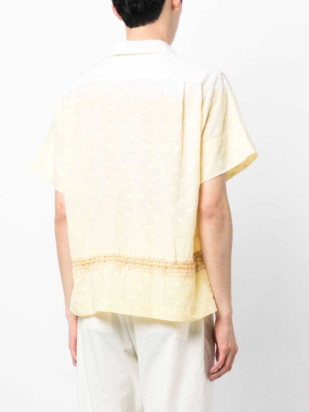 crochet-knit short-sleeved shirt - 5