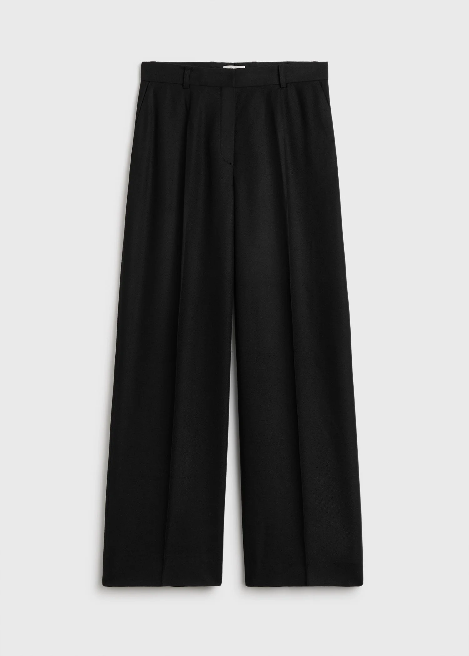 Wide flannel trousers black - 1