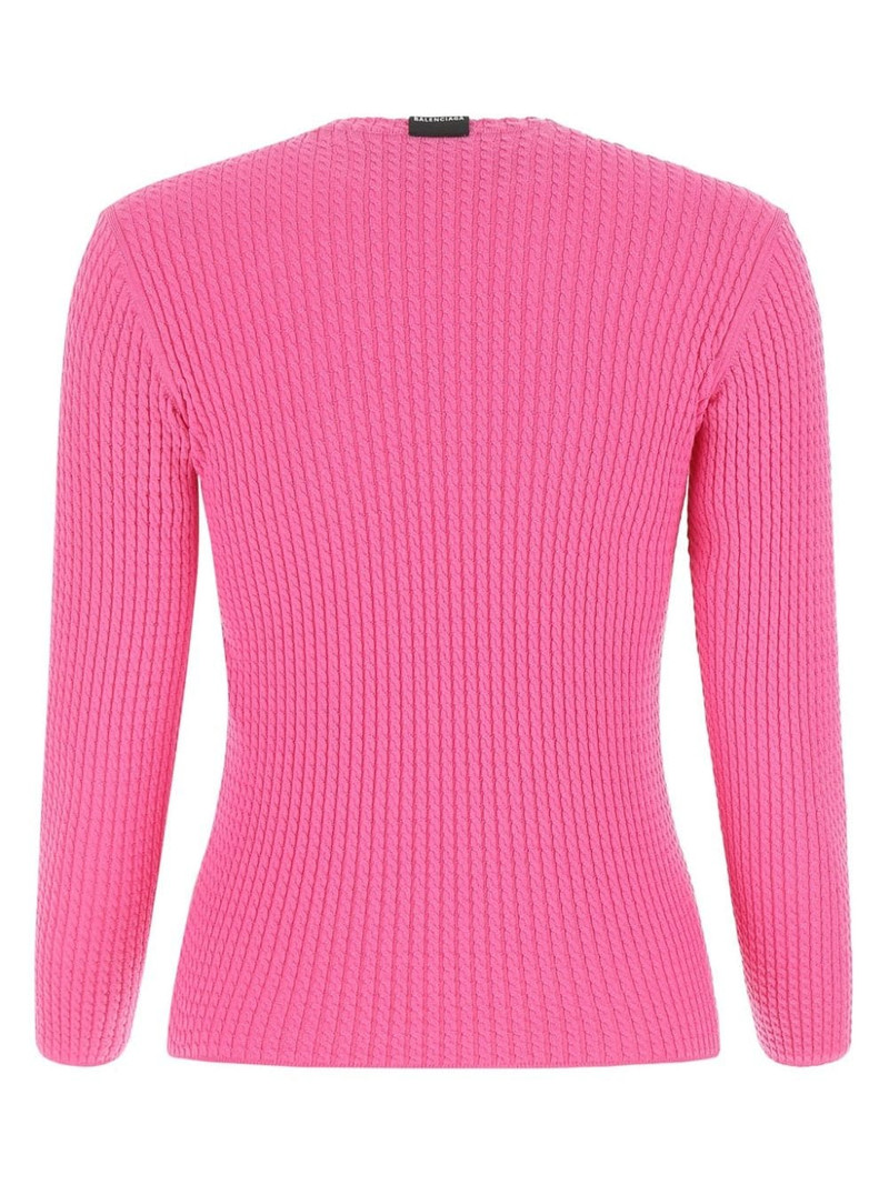 BALENCIAGA round-neck waffle-knit jumper outlook