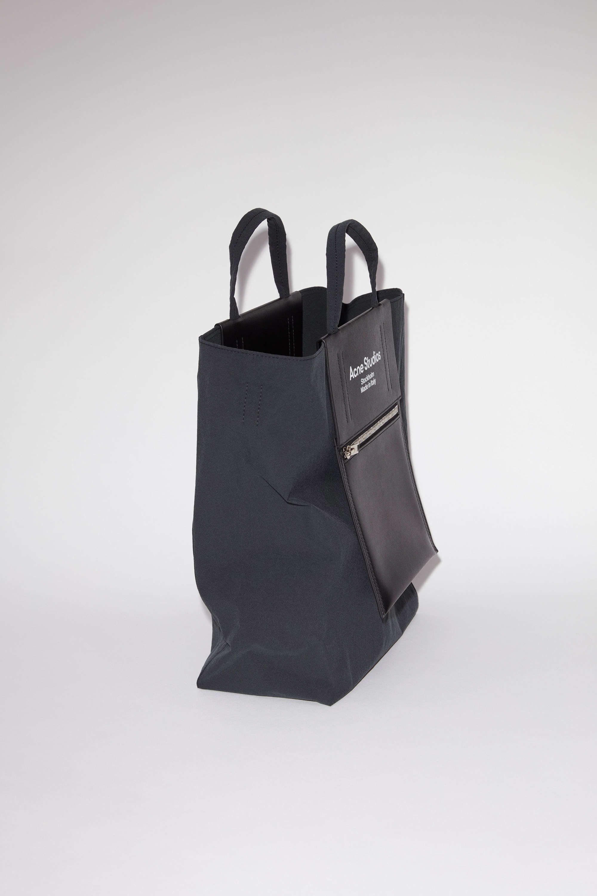 Papery nylon tote bag - Black/Black - 5