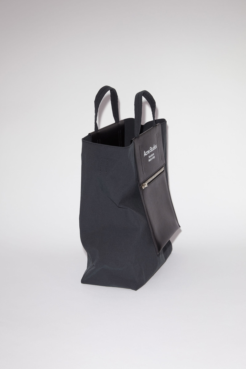 Papery nylon tote bag - Black/Black 5