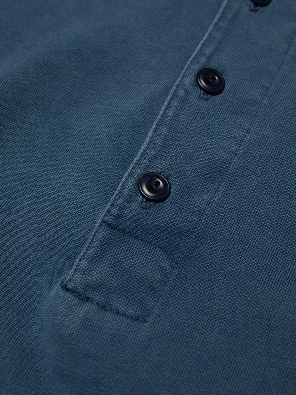 Long Sleeve Henley Washed Blue - 3