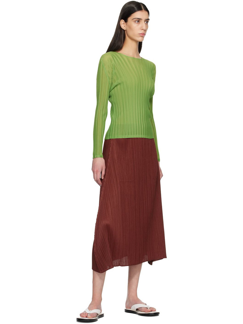 Pleats Please Issey Miyake Burgundy Monthly Colors October Maxi Skirt outlook