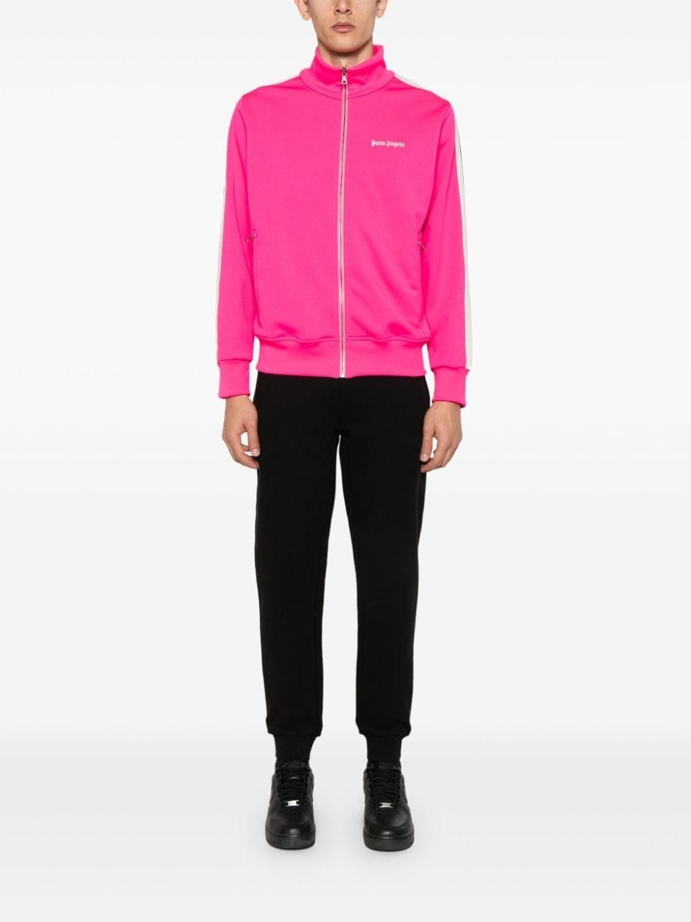 logo-embroidered track jacket - 4