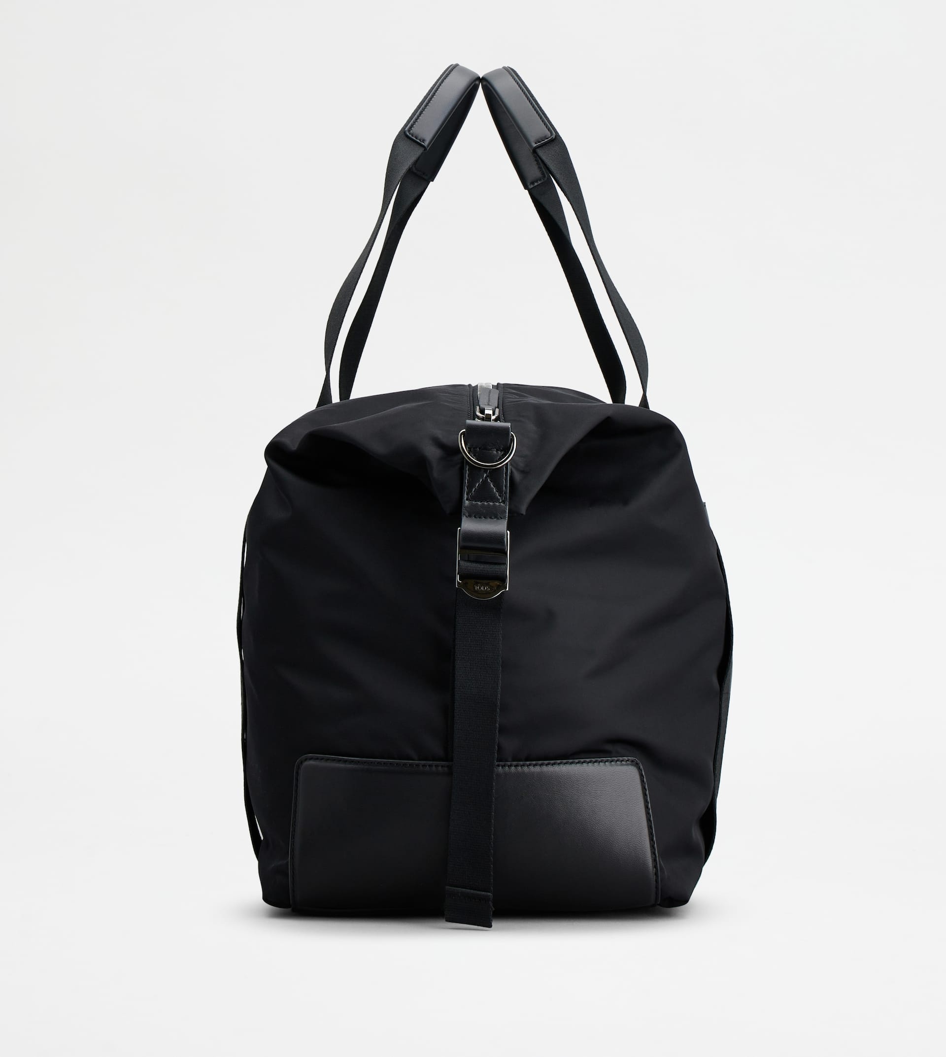 DUFFLE BAG IN FABRIC AND LEATHER LARGE - BLACK - 2