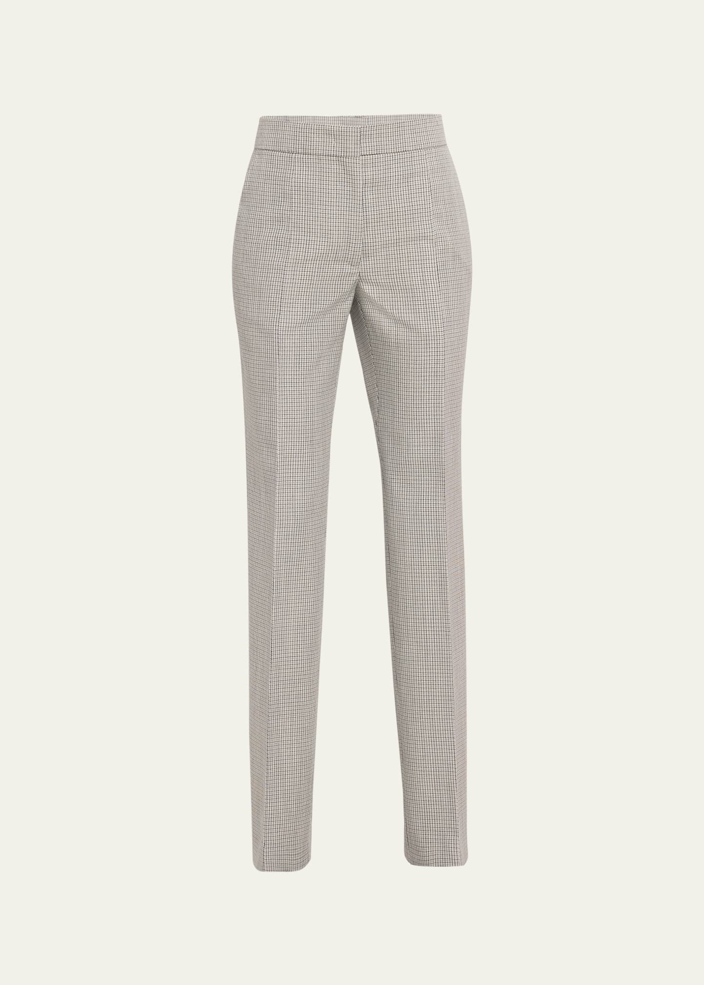 Slit Cuff Wool Check Trousers - 1