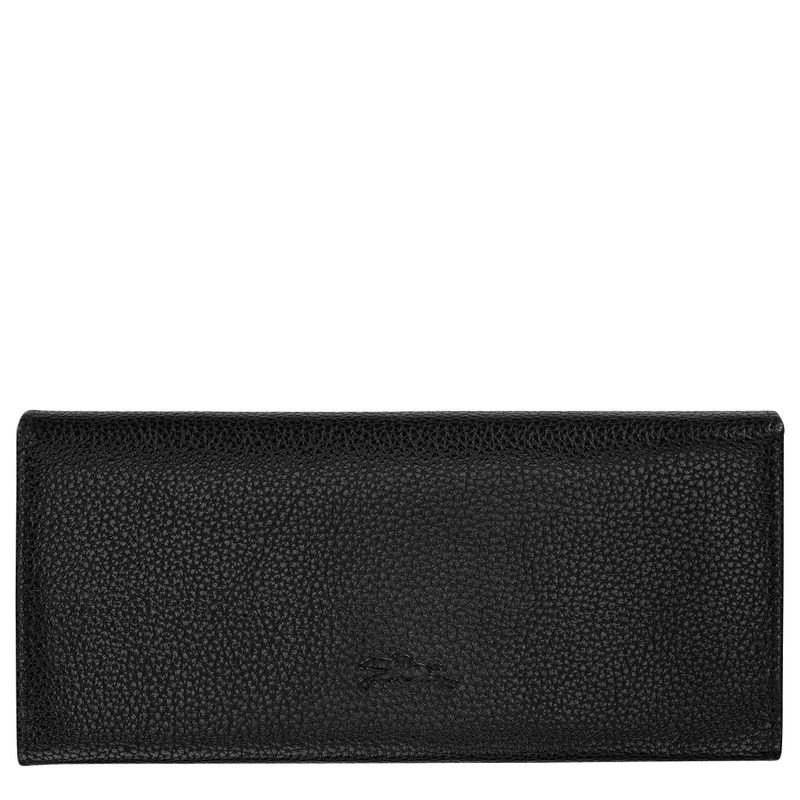 Longchamp Le Foulonné Long continental wallet Black - Leather outlook